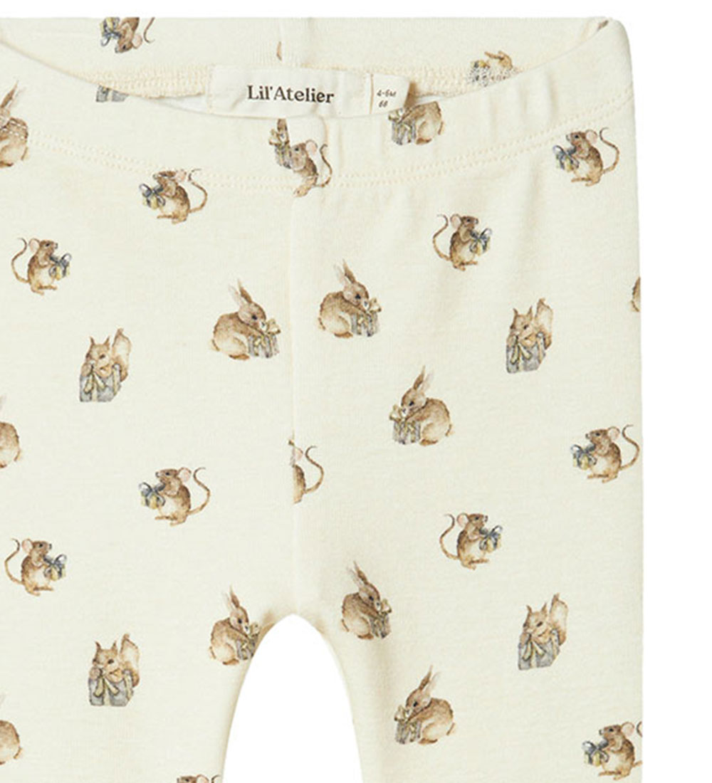 Lil' Atelier Trousers - NbnGayo - Turtledove w. Print