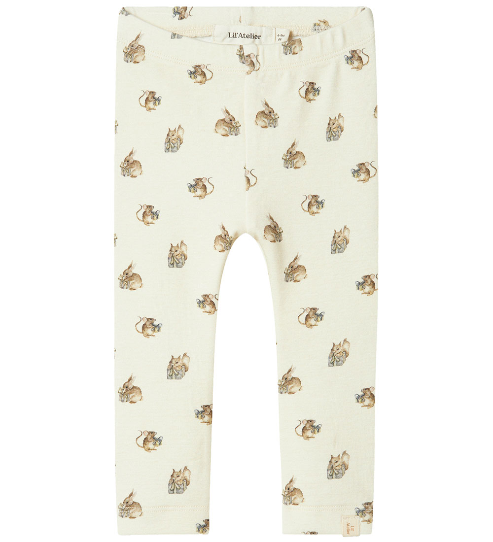 Lil' Atelier Trousers - NbnGayo - Turtledove w. Print
