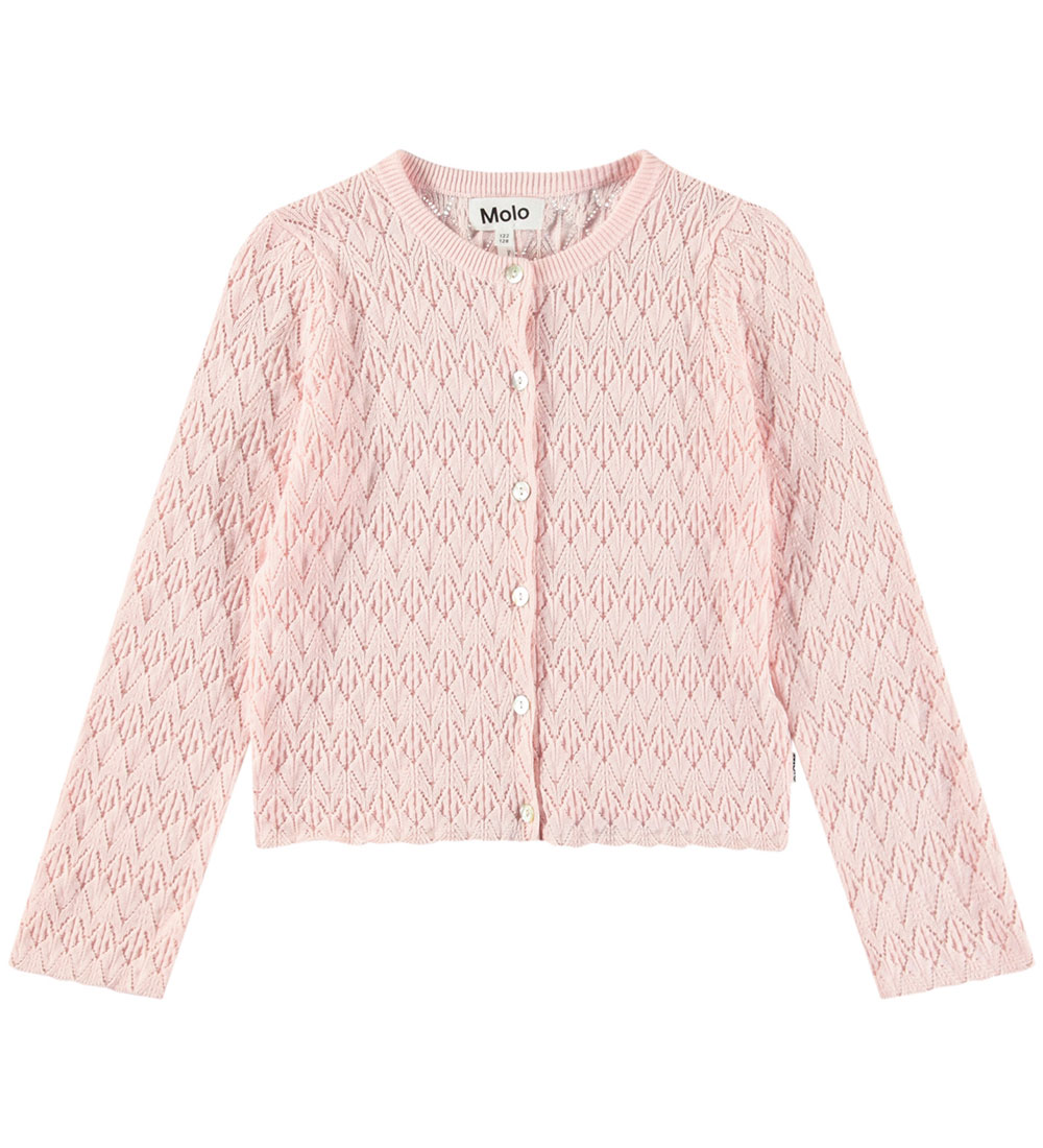 Molo Cardigan - Knitted - Gigi - Charlotte Pink w. Pointelle
