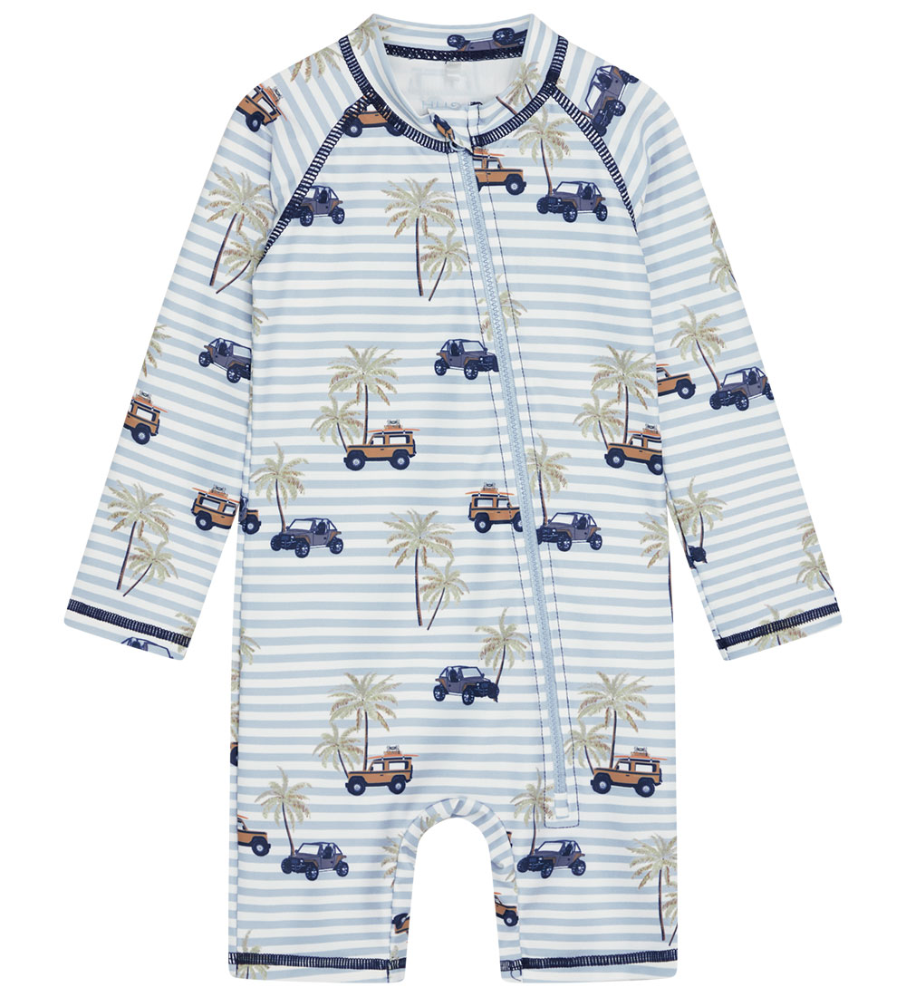 Hust and Claire Coverall Swimsuit - Malaz - UV50+ - White/Blue