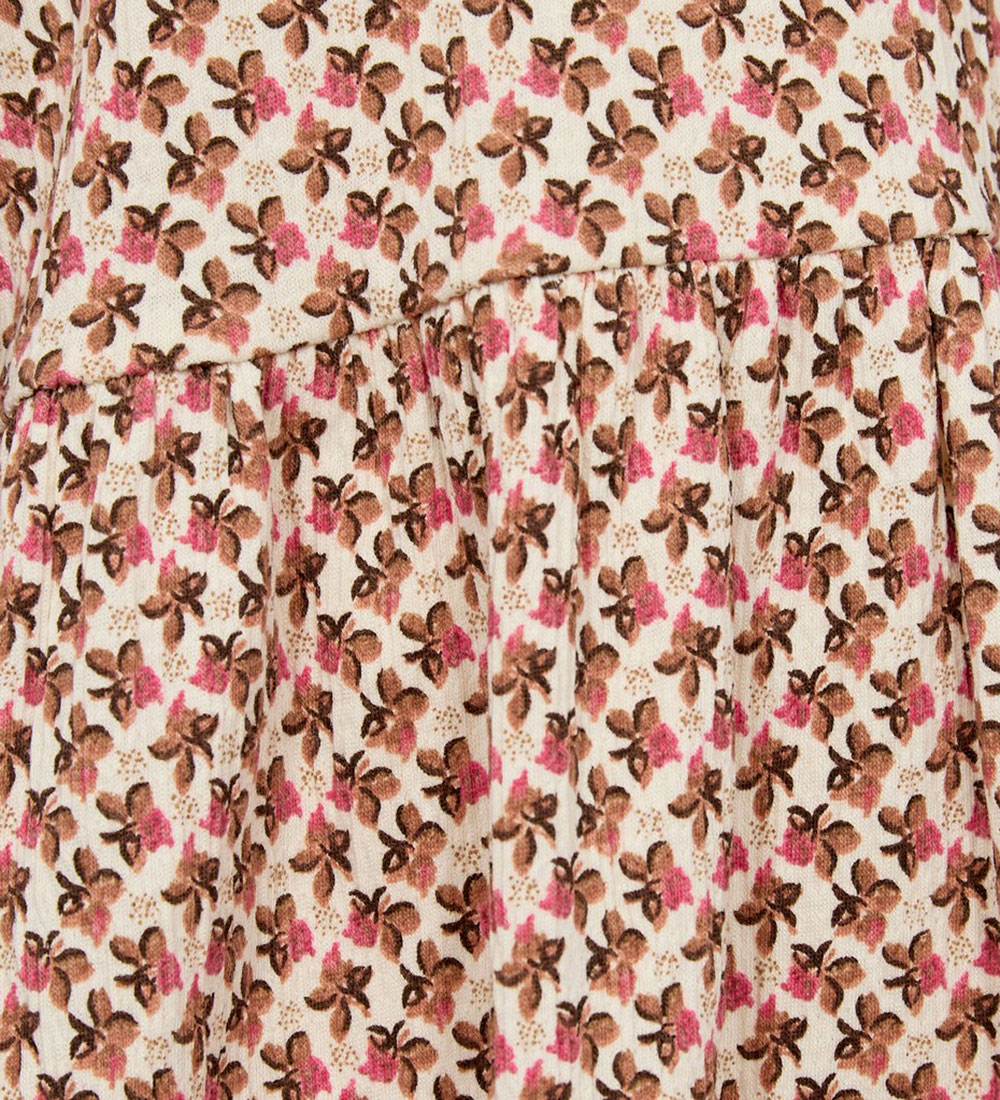 Sofie Schnoor Dress - Ceci - White/Brown w. Flowers