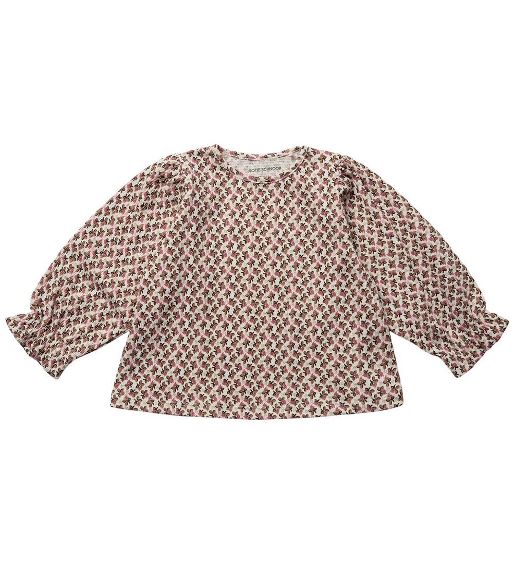 Sofie Schnoor Bluse - Elenorra - Weiß/Braun m. Blumen