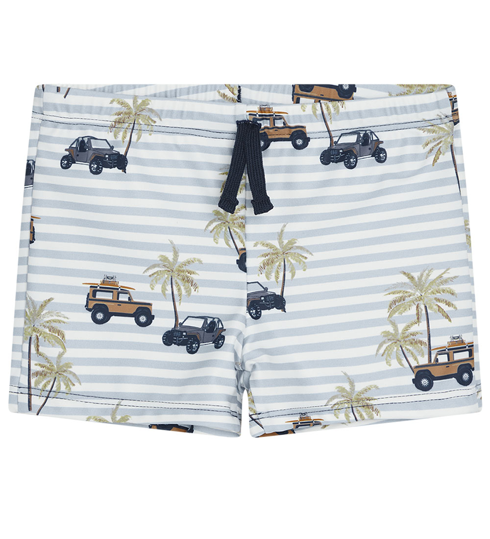 Hust and Claire Swim Trunks - Khaki - UV50+ - White/Blue