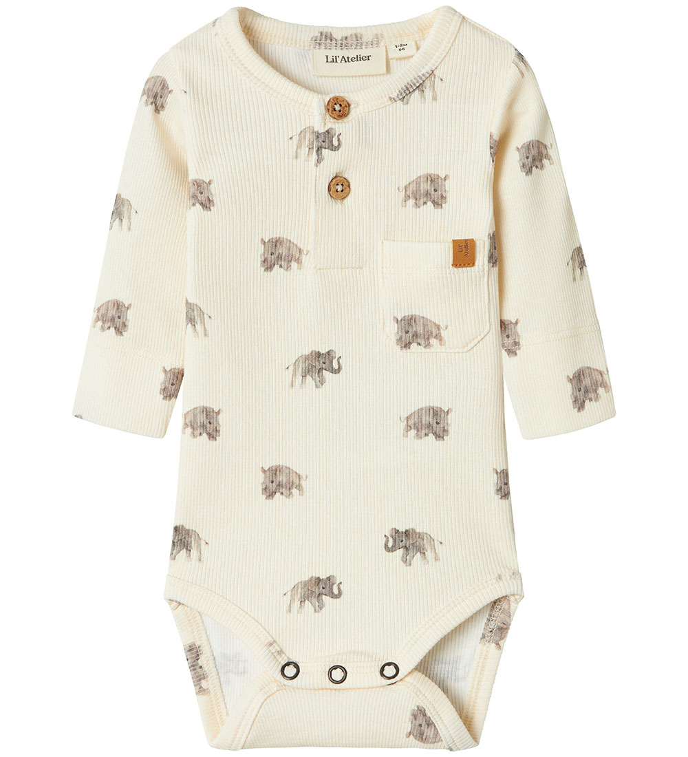 Lil' Atelier Bodysuit L/æ - Rib - NbmGavo - Turtledove