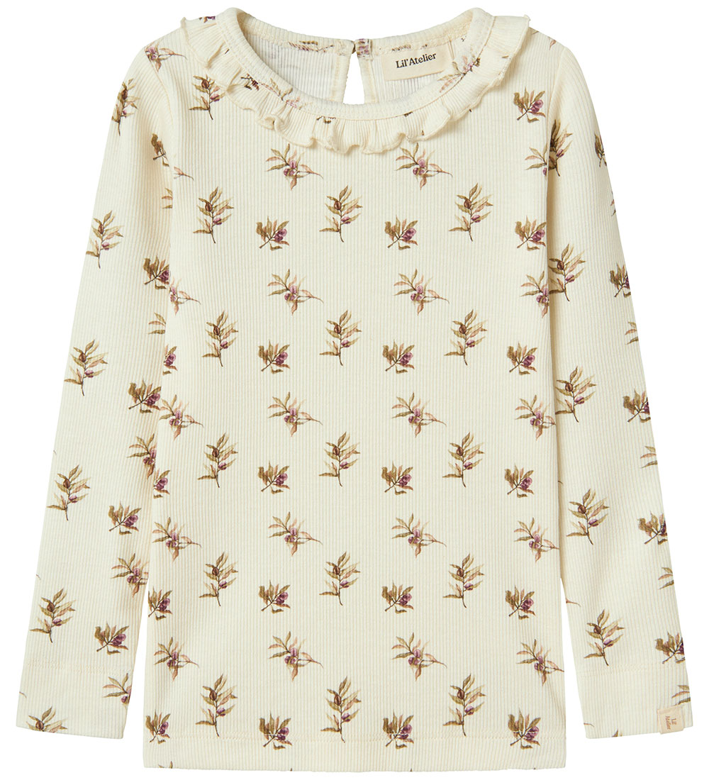 Lil' Atelier Blouse - Rib - NmfGavo - Turtledove/Olive
