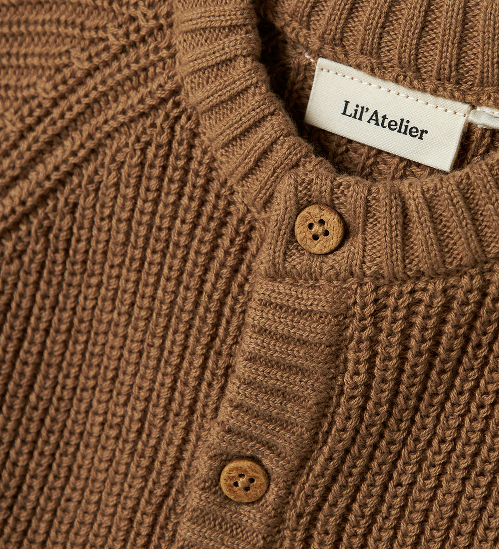 Lil' Atelier Cardigan - Prjónað - NbnEmlen - Sepia Tint