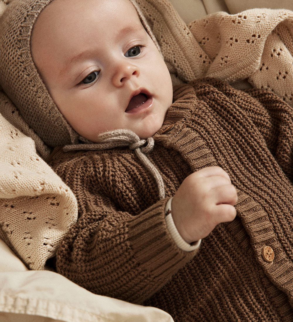 Lil' Atelier Cardigan - Prjónað - NbnEmlen - Sepia Tint