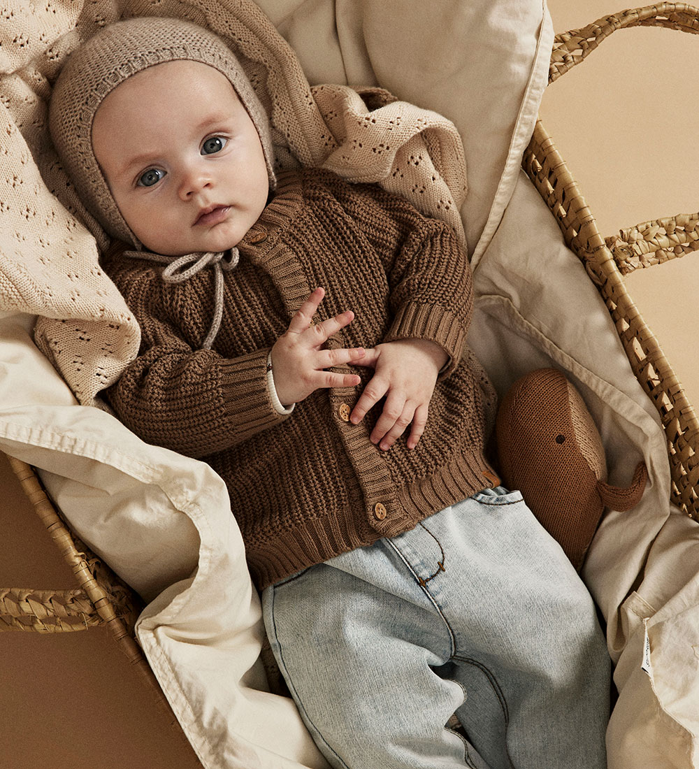 Lil' Atelier Cardigan - Prjónað - NbnEmlen - Sepia Tint