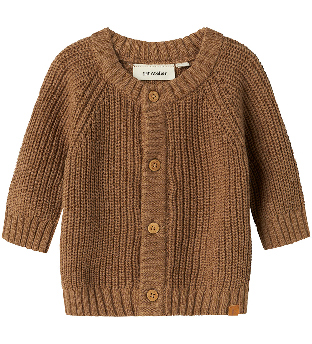 Lil' Atelier Cardigan - Prjónað - NbnEmlen - Sepia Tint