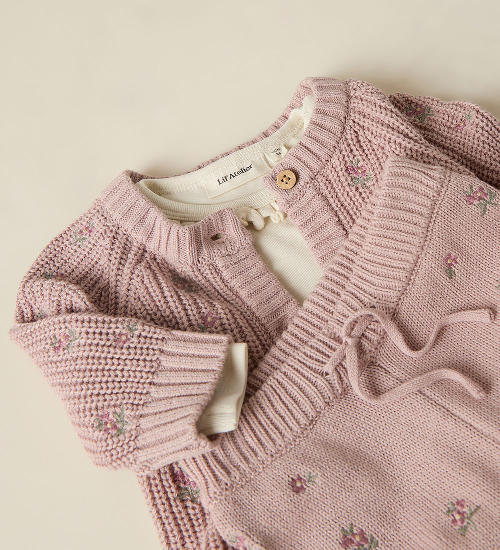 Lil' Atelier Cardigan - Prjónað - NbfEmlen - Shadow Grár