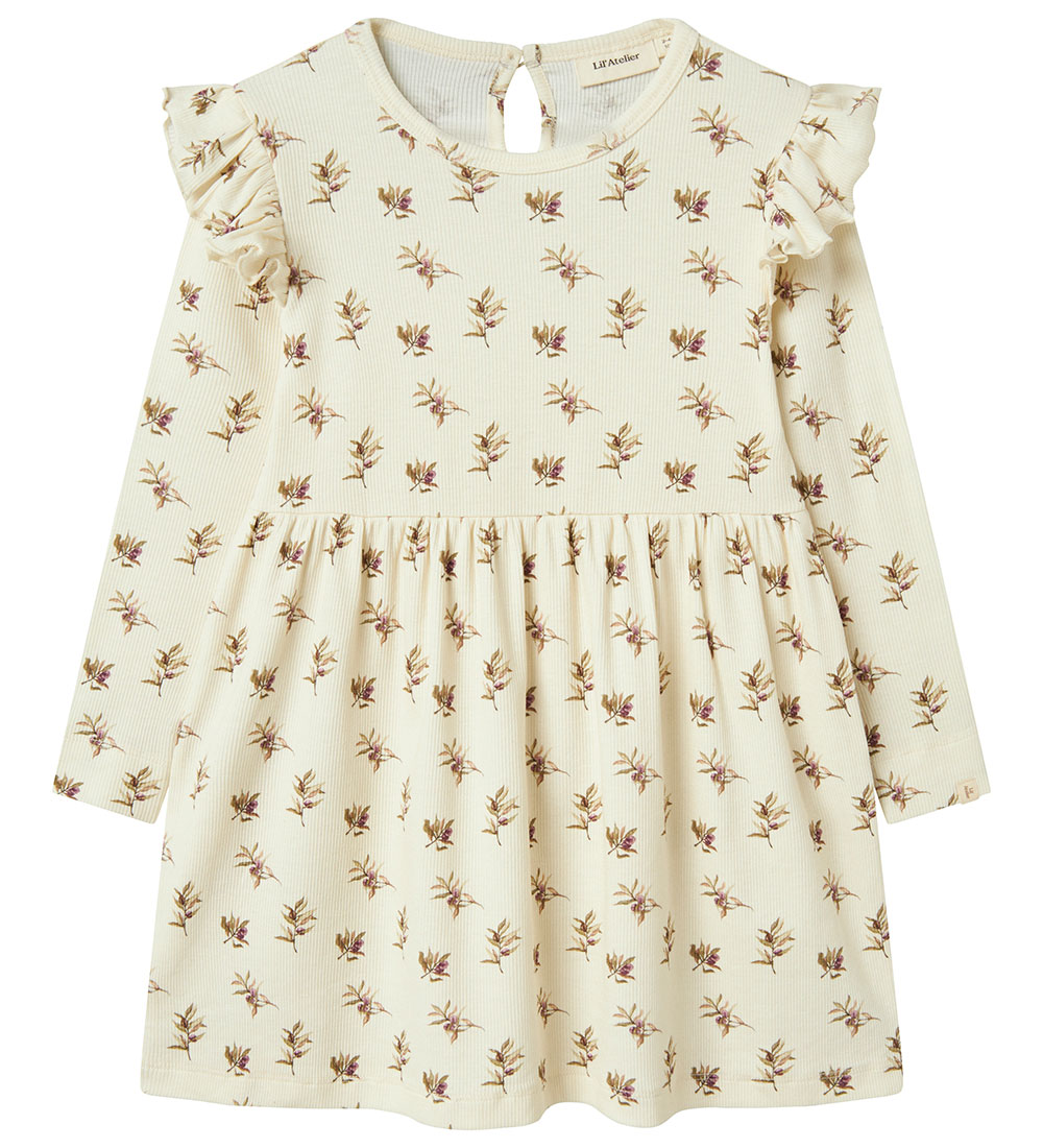 Lil' Atelier Kleid - Rib - NmfGavo - Turteltaube/Olive
