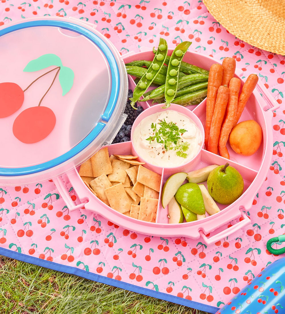Rice Snackteller m. 6 Rum - Pink/Kirsche