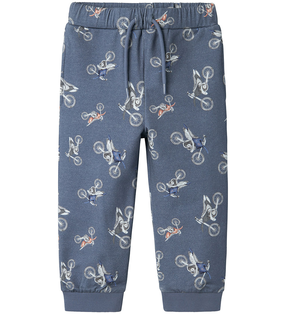 Name It Sweatpants - NmmTrille - China Blue w. Motorcycle