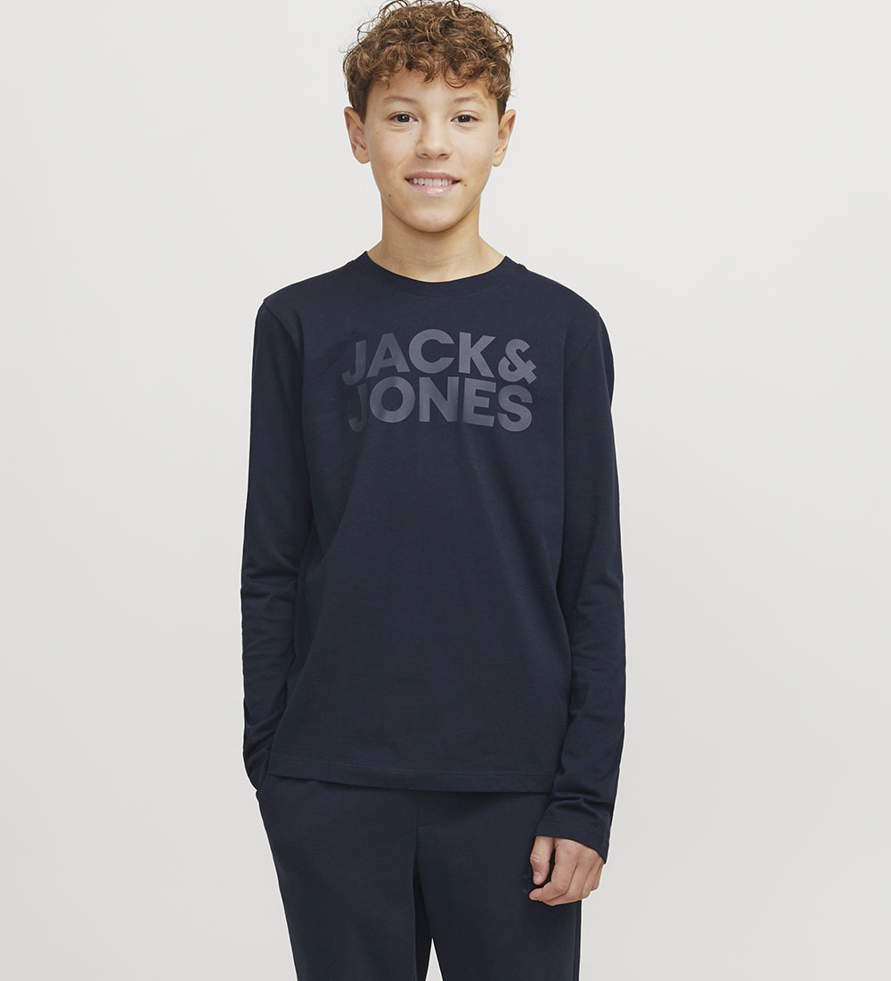 Jack & Jones Sweatshirt - JjeCorp Logo - Navy Blazer/BIG TONAL