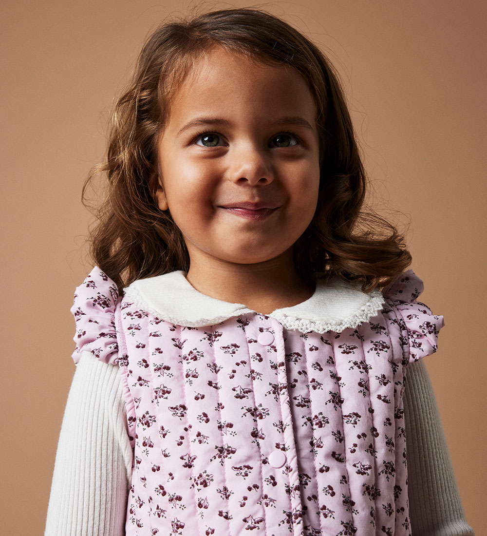 Name It Puffer Vest - NmfTetalia - Winsome Orchid w. Flowers