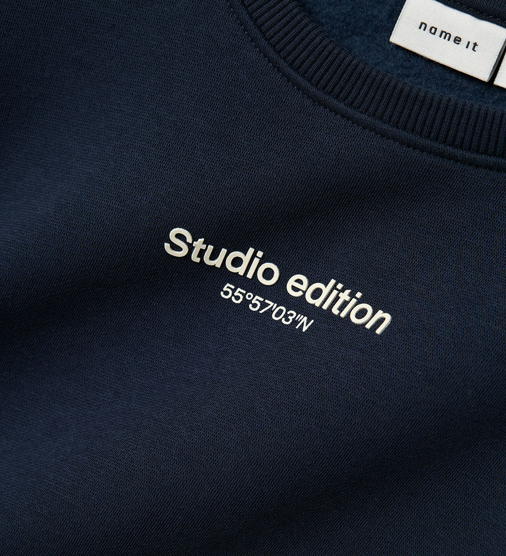 Name It Sweatshirt - NmmBrody - Navy Blazer w. White