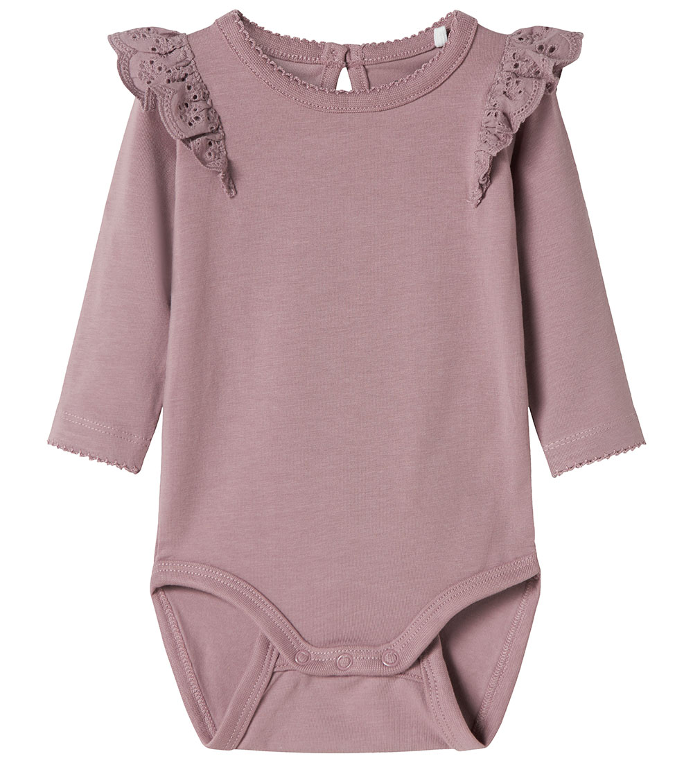 Name It Body L/Æ - NbfTejsa - Elderberry m. Rüschen