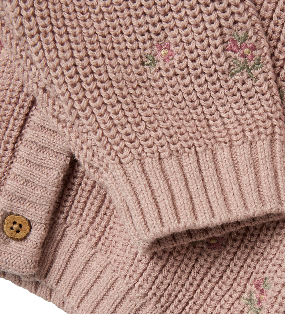 Lil' Atelier Cardigan - Knitted - NmfEmlen - Shadow Gray w. Flow