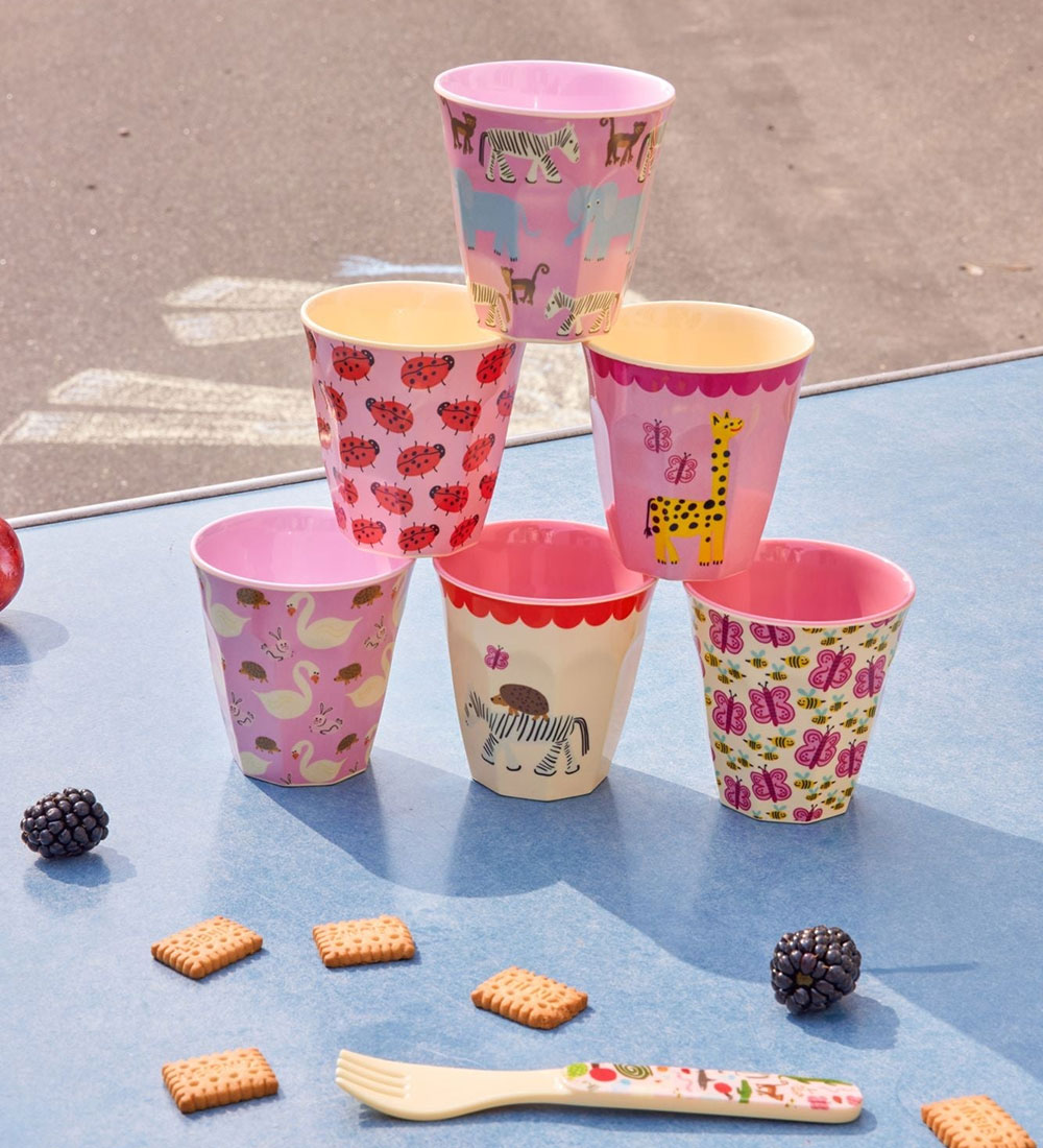 Rice Cups - Melamine - 6 pcs - 160 mL - Multi/Wildlife Prints