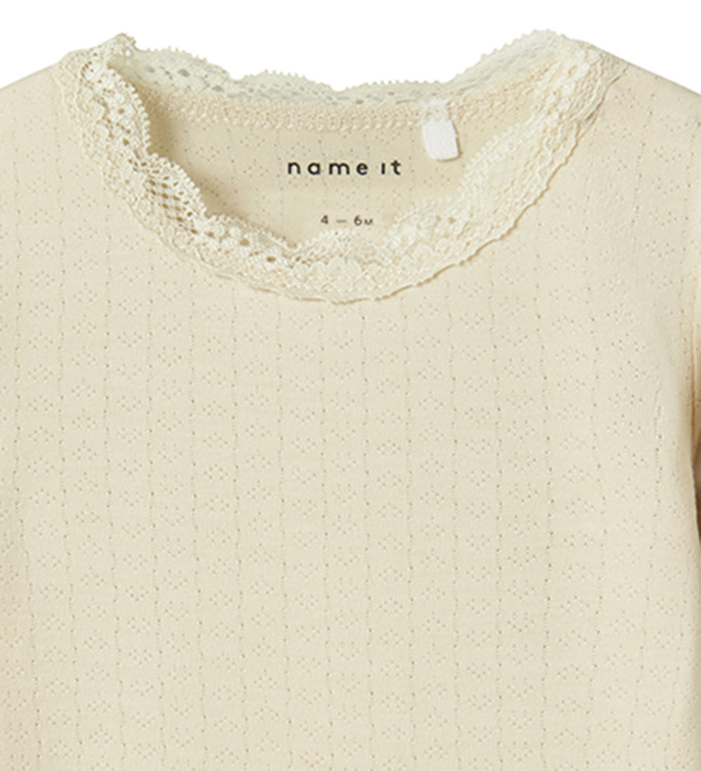 Name It Bodysuit L/æ - NbfTimian - Summer Sand w. Pointelle