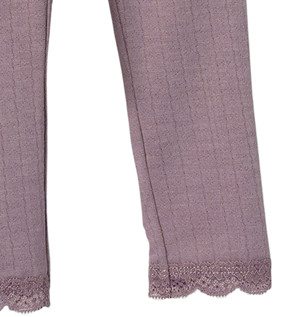 Name It Leggings - NbfTimian - Elderberry w. Pointelle