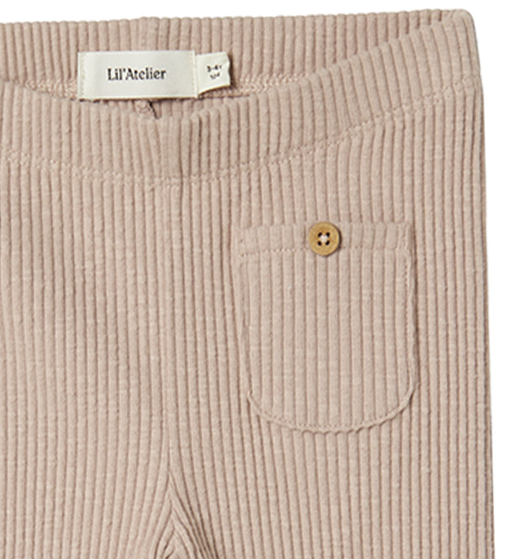 Lil' Atelier Leggings - Rib - NmfRaja - Shadow Gray