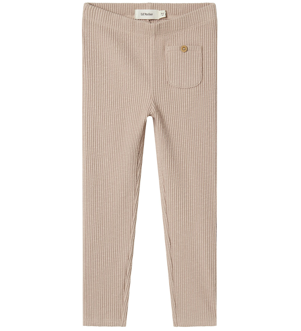 Lil' Atelier Leggings - Rib - NmfRaja - Shadow Gray