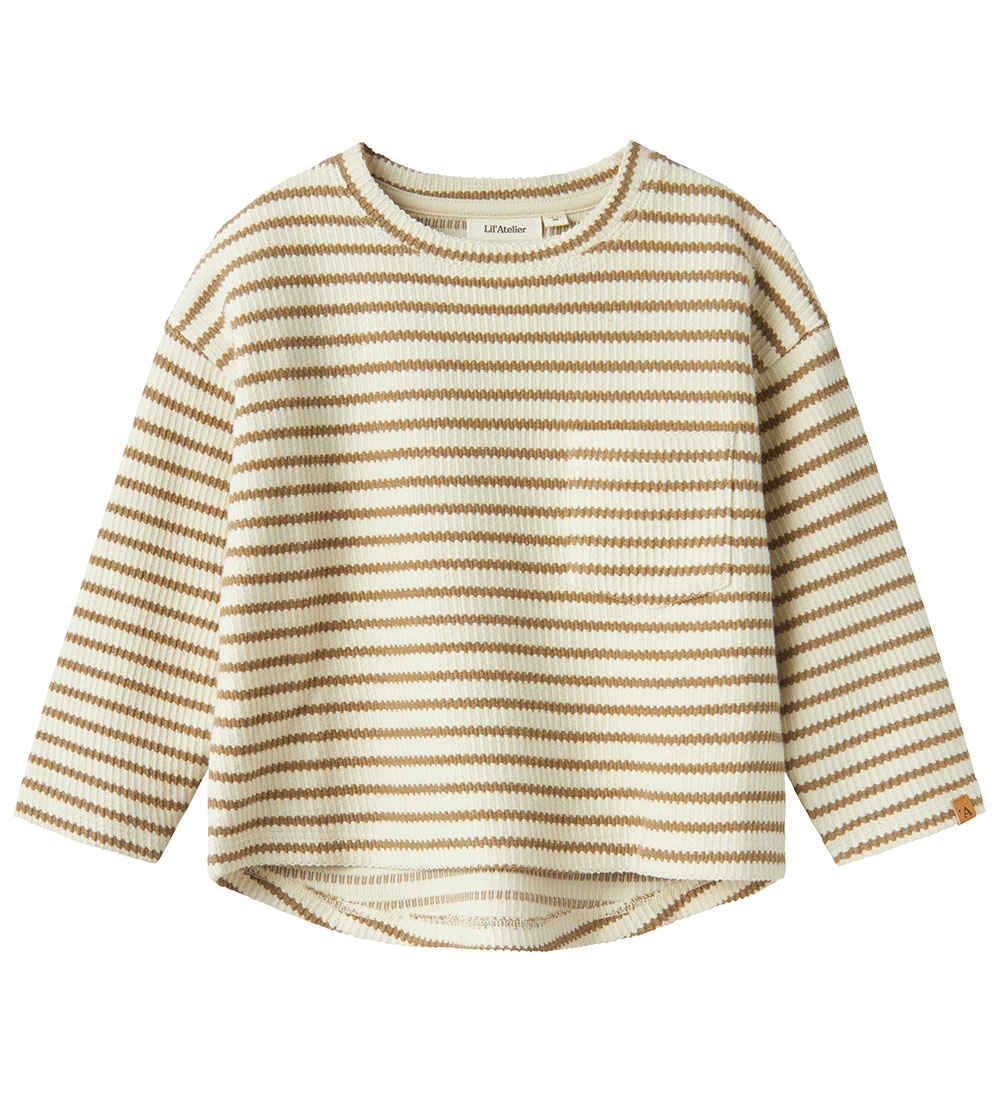 Lil' Atelier Blouse - Rib - NmmTadeo - Turtledove/Petrified Oak