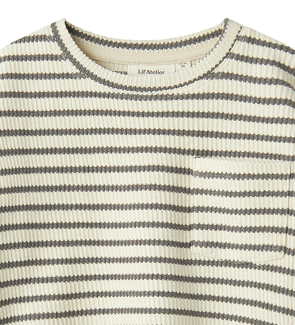 Lil' Atelier Blouse - Rib - NmmTadeo - Turtledove/Pewter