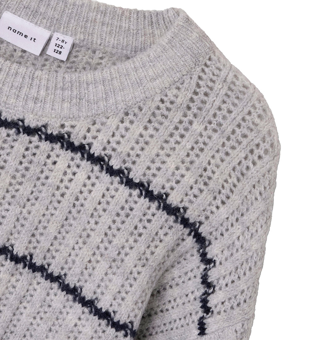 Name It Blússa - Prjónað - NKfTitina - Light Grey Melange