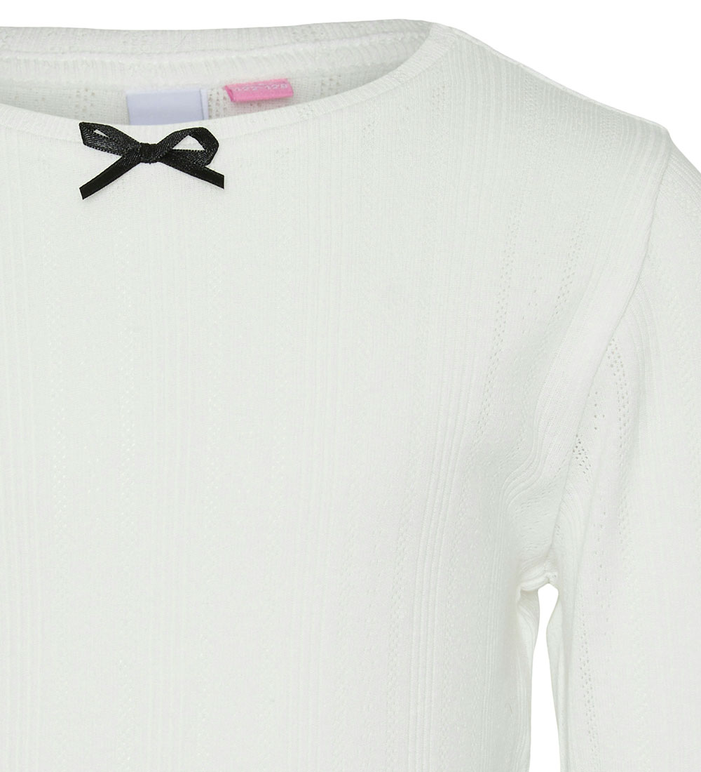 Vero Moda Girl Bluse - VmJulietta - Snow White/Black Kontrast