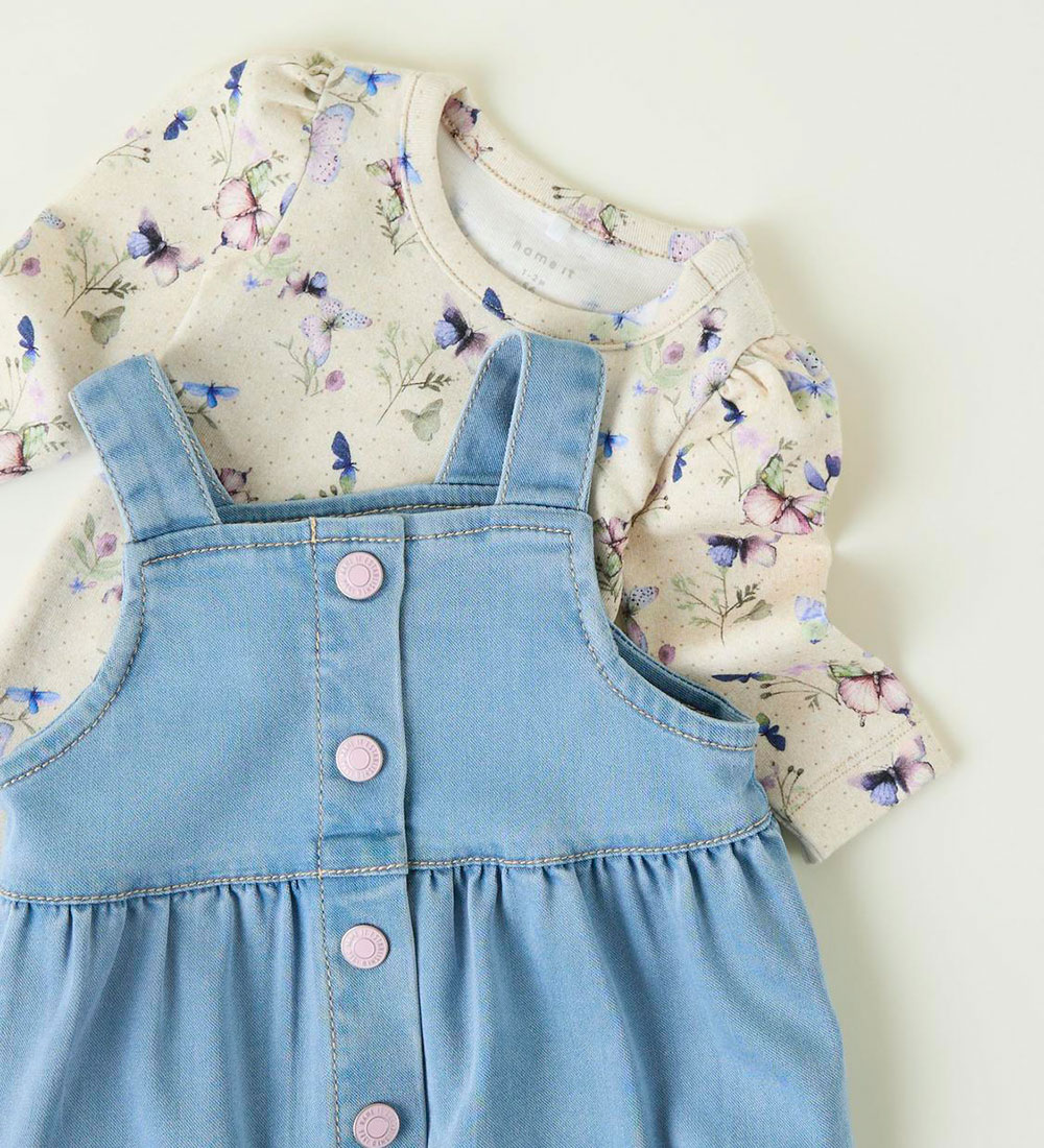 Name It Bodysuit L/Æ - NbfBela - Peyote Melange w. Butterflies