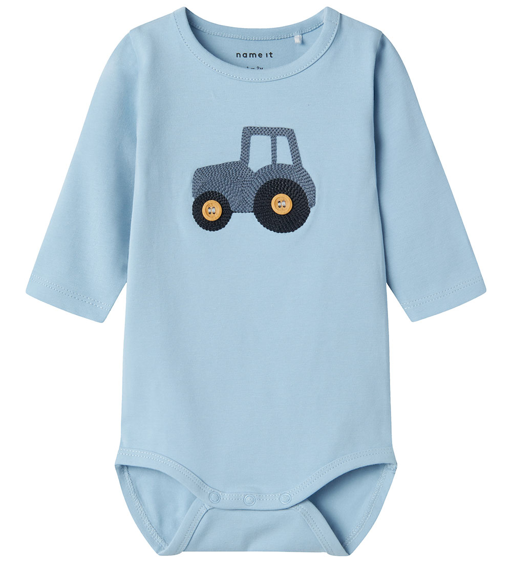Name It Bodysuit L/Æ - NbmBacto - Cerulean w. Tractor