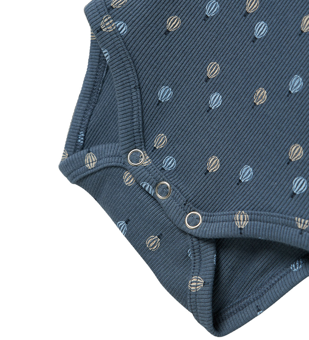 Name It Bodysuit L/Æ - Rib - NbmKaboon - China Blue w. Balloons