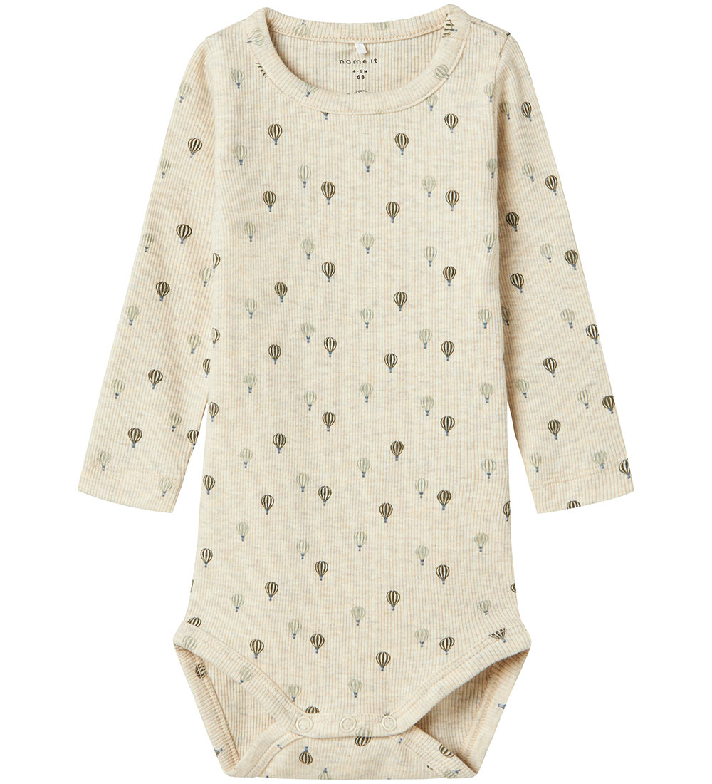 Name It Bodysuit L/Æ - Rib - NbmKaboon - Peyote Melange w. Luftb