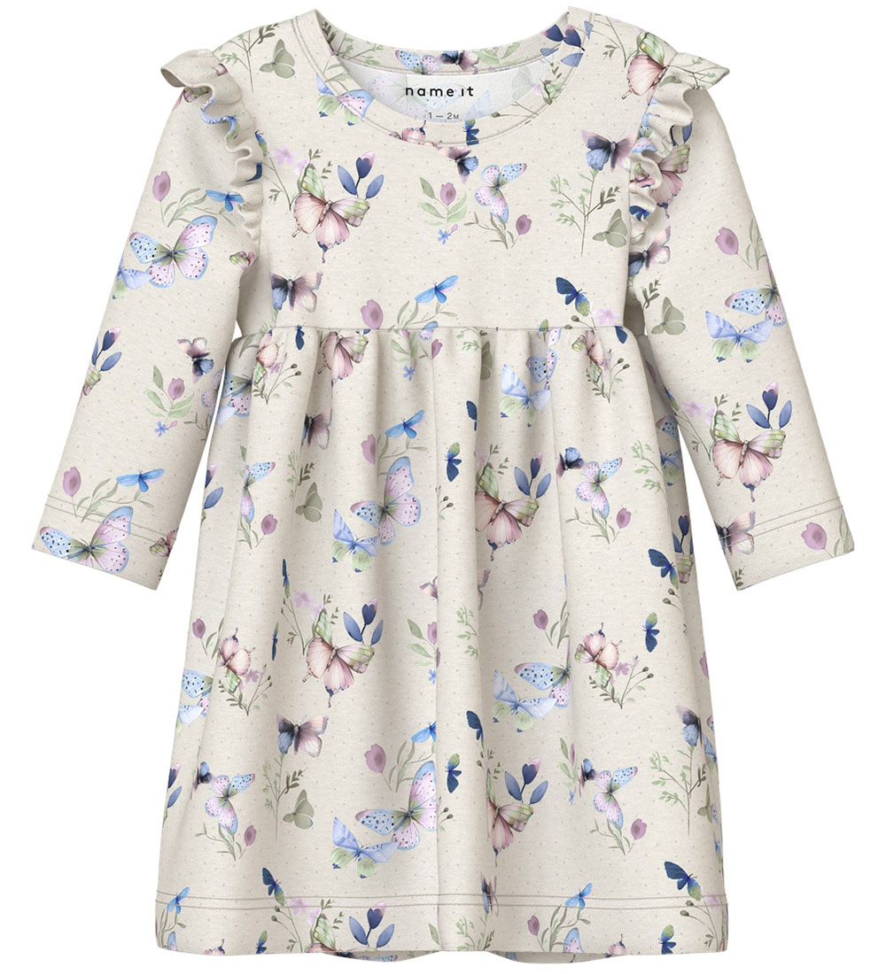 Name It Dress - NbfBela - Peyote Melange w. Butterflies