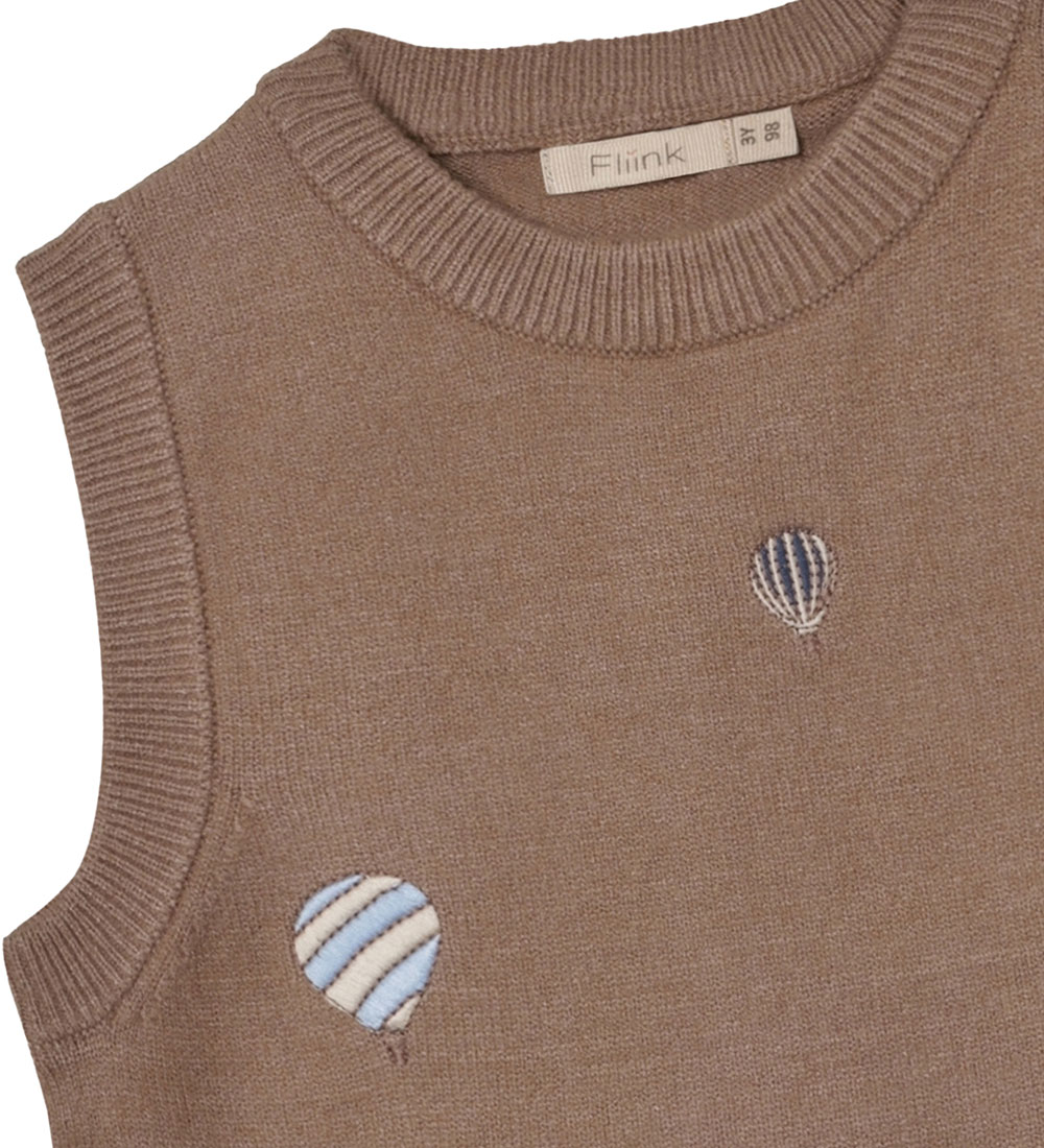 Fliink Waistcoat - Knitted - Alon Balloon - Pine Bark