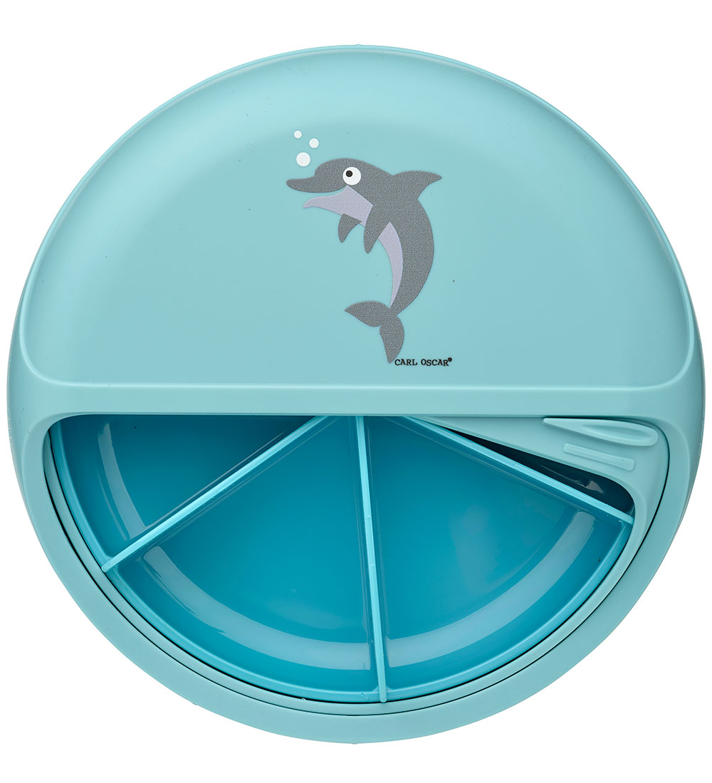 Carl Oscar Snackslåda - SnackDisc - 15 cm - Blå m. Delfin