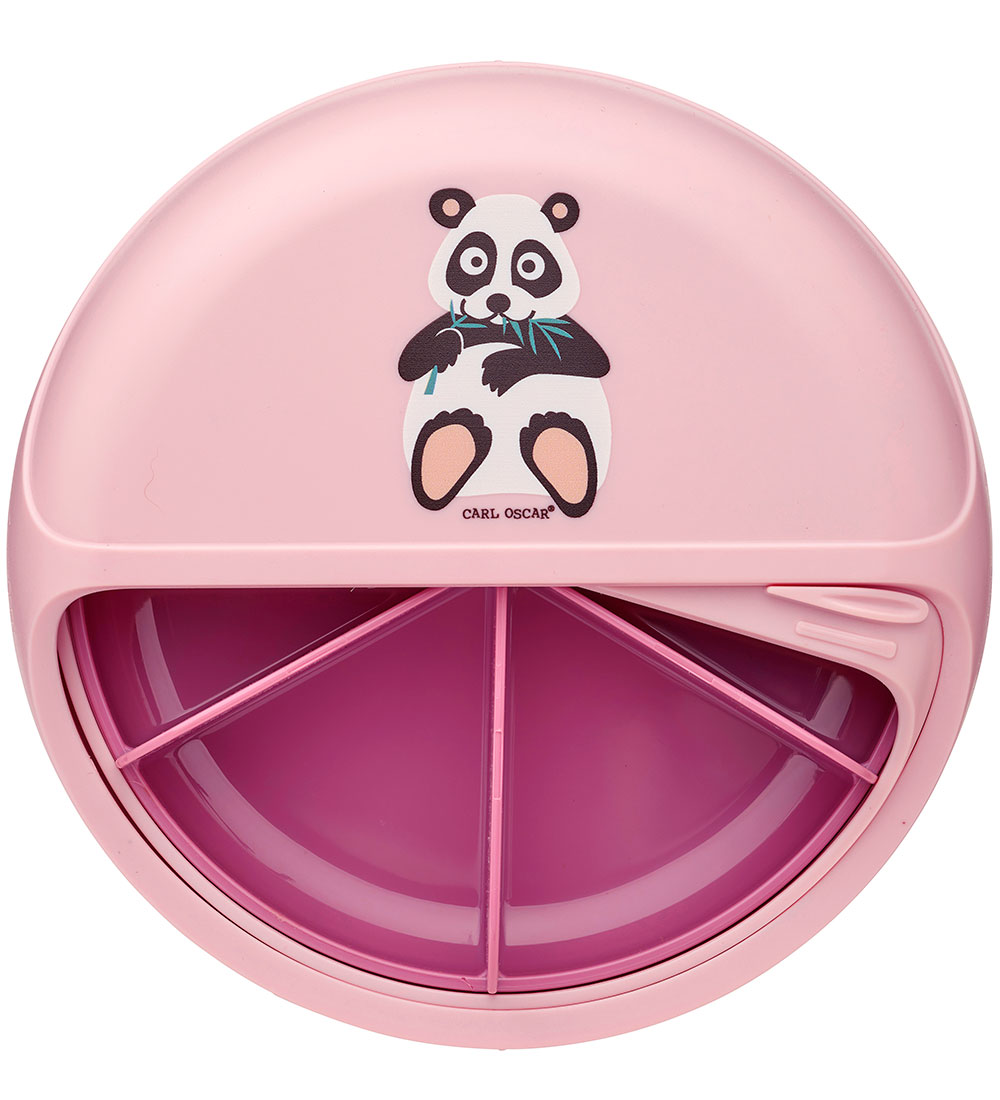 Carl Oscar Snackbox - SnackDisc - 15 cm - Pink w. Panda