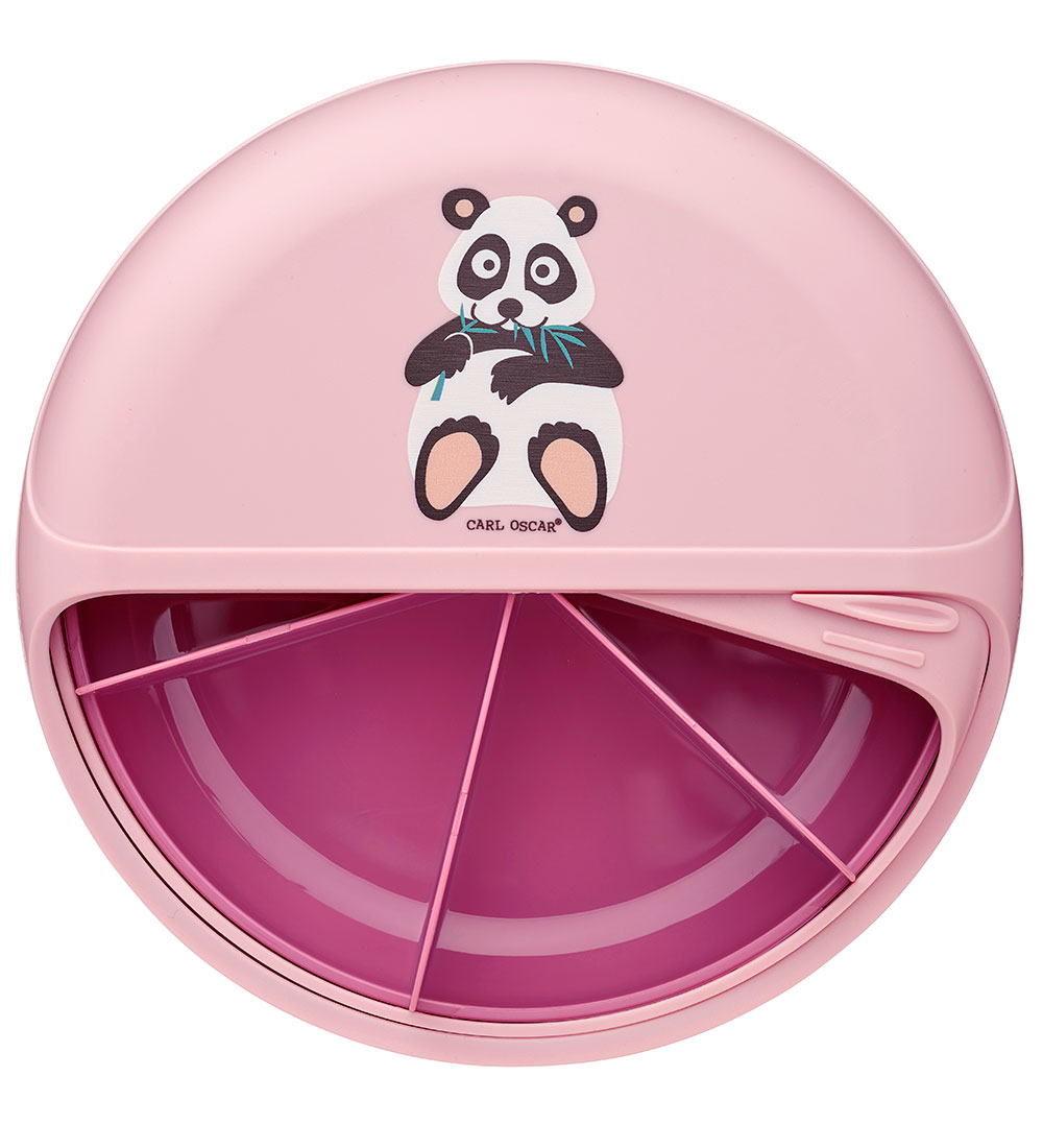 Carl Oscar Snackbox - BentoDisc - 18 cm - Pink w. Panda