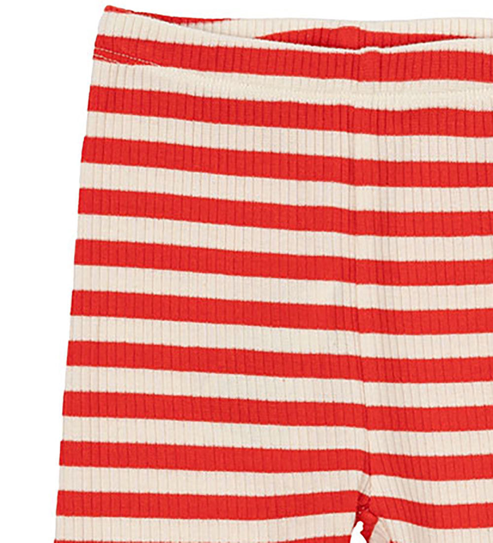 The New Siblings Leggings - Rib - TnstFro - Poppy Red Striped