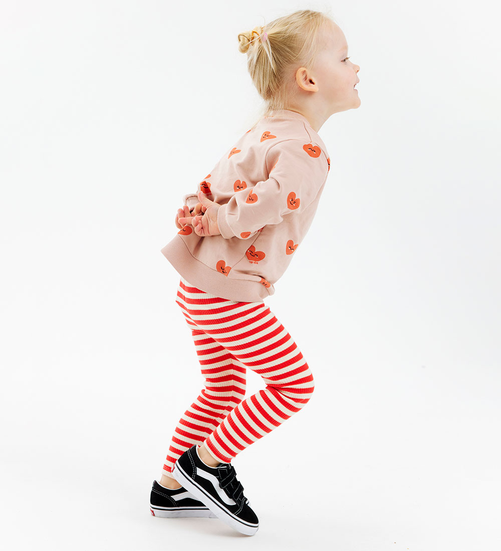 The New Siblings Leggings - Rib - TnstFro - Poppy Red Striped