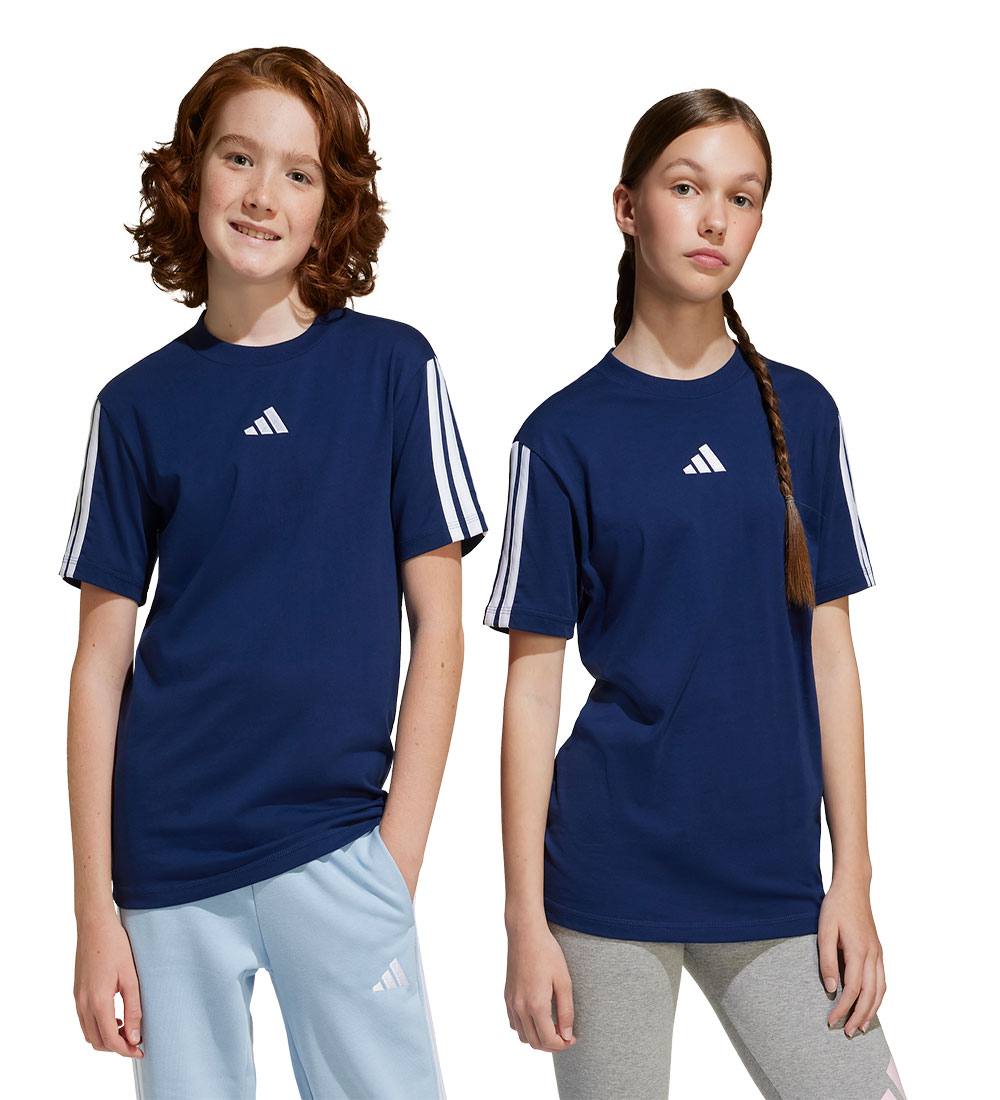 adidas Performance T-Shirt - J 3S - Dunkelblau/White