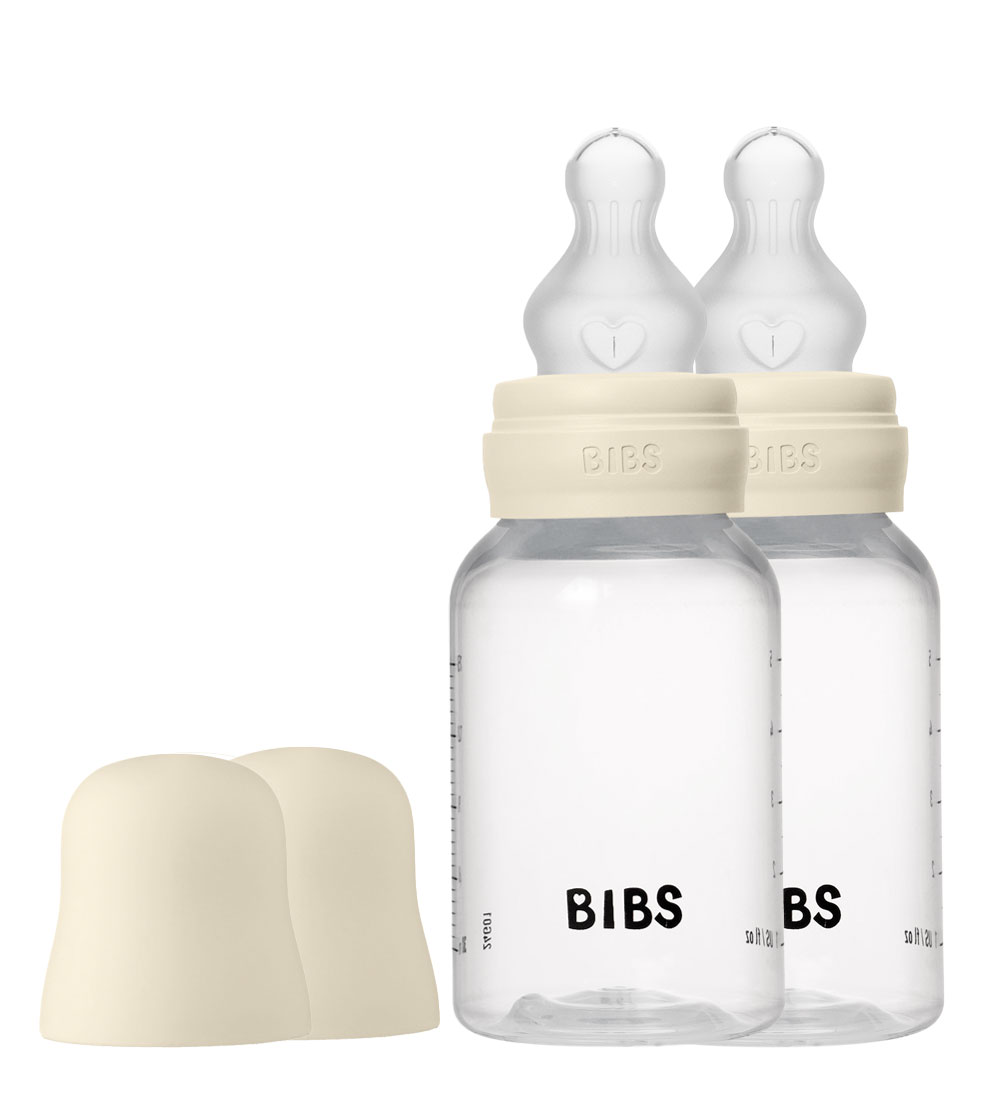 BIBS Feeding Bottle - 2-Pack - 150 mL - PP/Silicone - Ivory