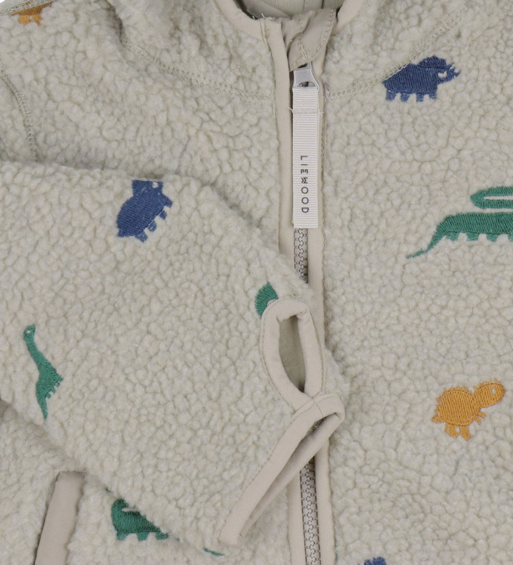 Liewood Fleece Jacket w. Ears - Mara - Dinosaur/Mist Embroidery