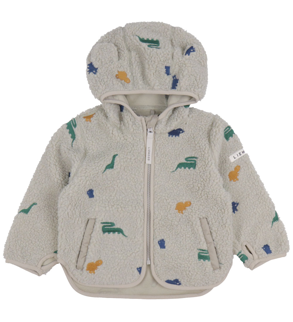 Liewood Fleece Jacket w. Ears - Mara - Dinosaur/Mist Embroidery
