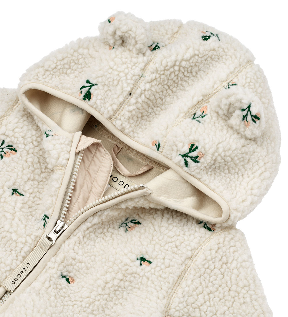 Liewood Fleece Jacket - Mara - Peach/Sandy Embroidery w. Ears