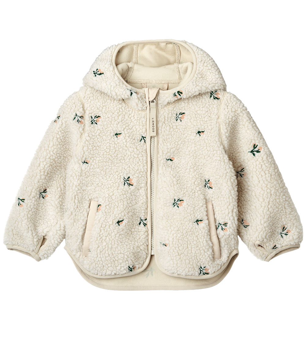 Liewood Fleece Jacket - Mara - Peach/Sandy Embroidery w. Ears