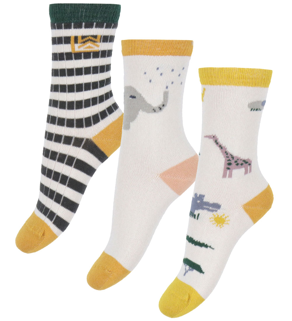 Liewood Socks - 3-Pack - Silas - Safari/Sandy Mix