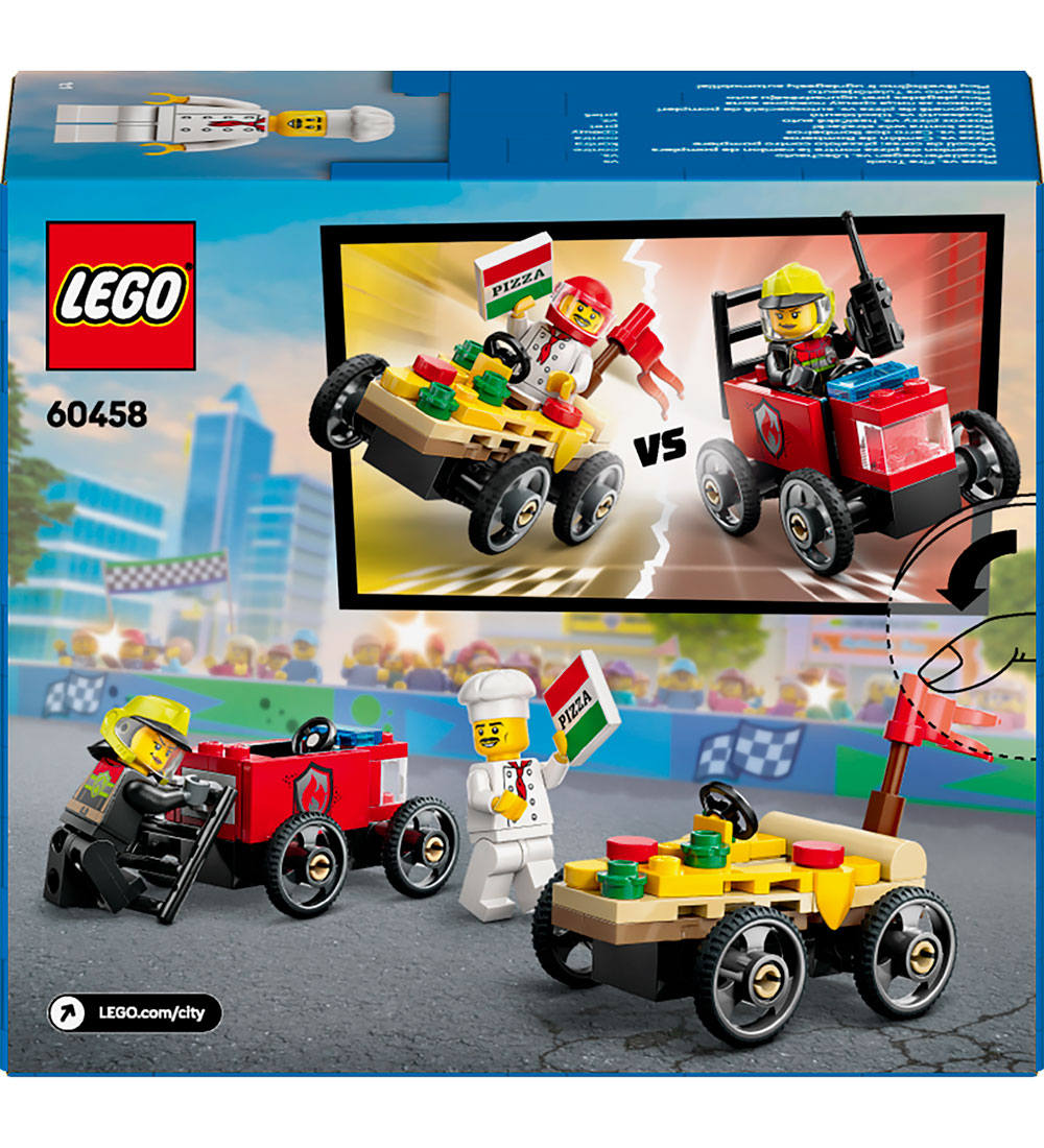 LEGO® City - Pizza vs. Fire Truck Race Car Pack 60458 - 70 Set